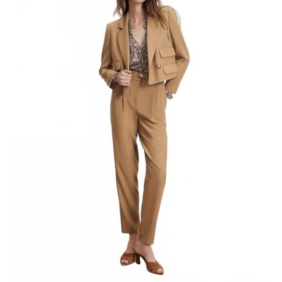 NEW VERONICA BEARD wisteria cropped pants in hazelnut